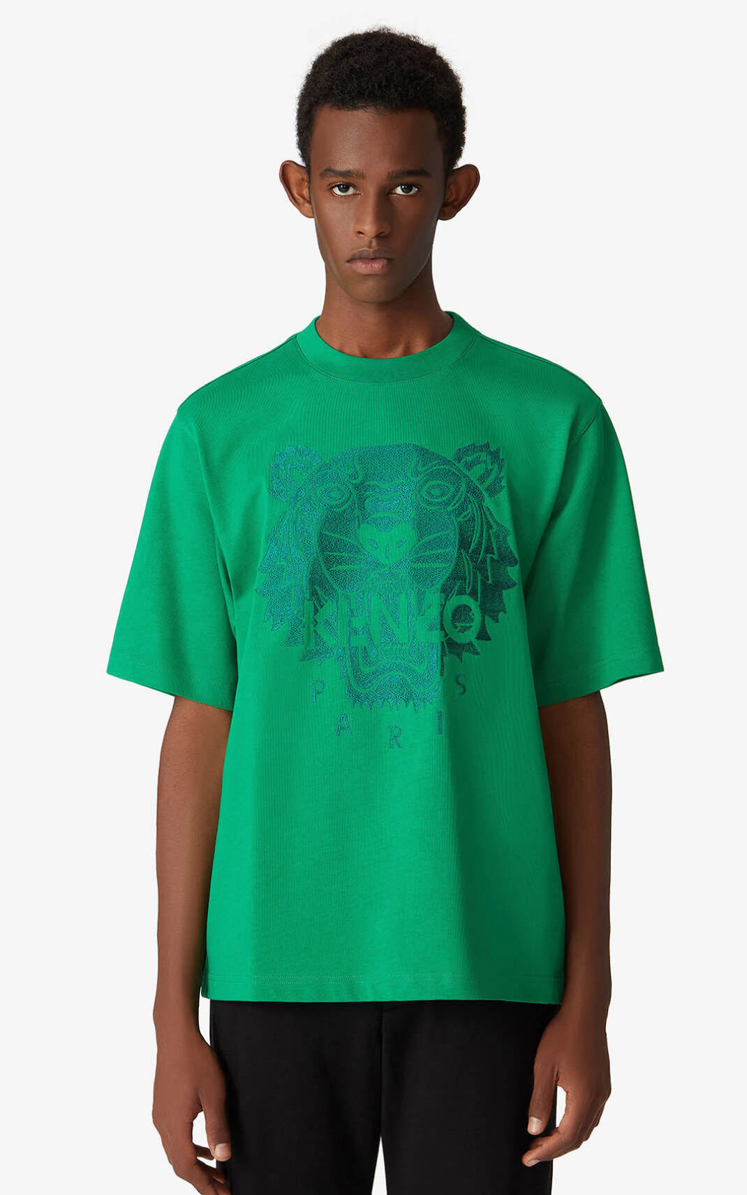 Kenzo Oversize Tiger Tişört Erkek Yeşil | 8621-TUKZQ